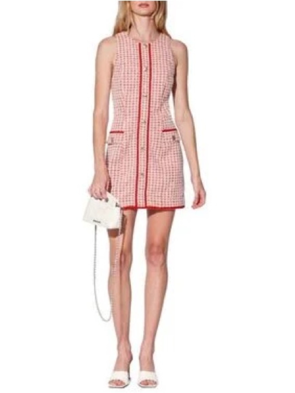NWT WALTER BAKER Alexia Sleeveless Tweed Shift Mini Dress | 8